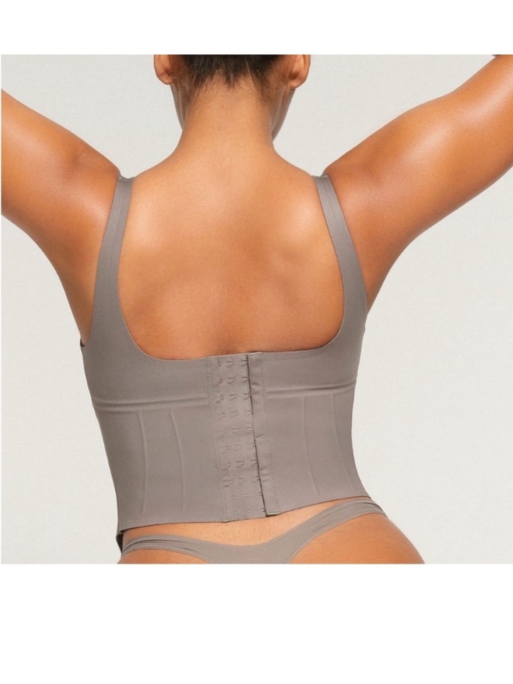 SKIMS Bonded Long Corset Shapewear Bodysuit Color Steel 4X